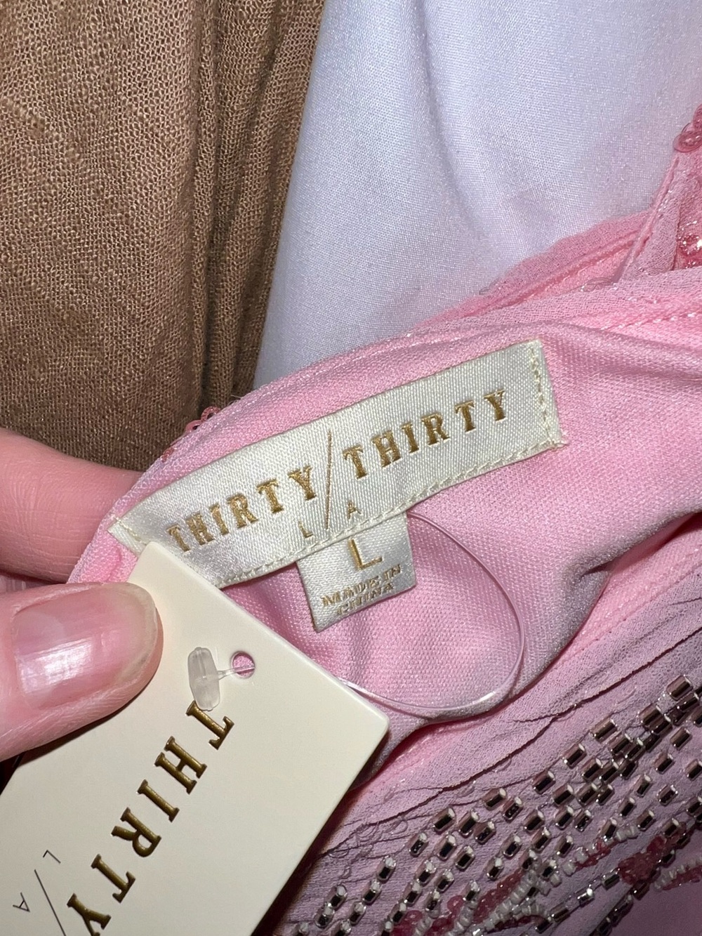 Thirty Thirty Pink Floral Sequin Slip Dress - Picture 15 of 15